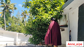 India Curvy Girl in White Jacket Strips for the Camera