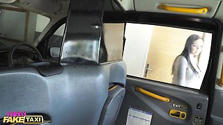 Sofia Lee grey sweater interracial blowjob in Female Fake Taxi