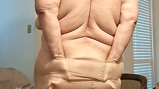 Big Beauty Nurse Vicki Is Putting on Very Tight Panty Hose for You!