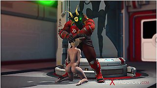 Alien Monster Fucks Hard A Young Blonde In The Sci-fi Lab