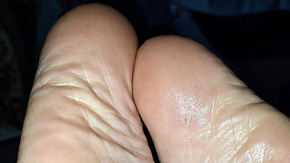 I worship her feet with my face and mouth right after I massage them with oil