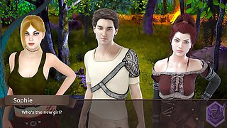 Busty babe in a visual novel with an emphasis on her curves