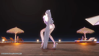 [mmd] Le Sserafim - Smart Eve Sexy Striptease Star Blade Hentai Uncensored 4K 60fps