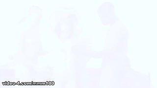 Redhead teen in uniform in interracial gang bang - MMM100