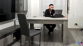The Secretary Gets Her Feet Licked with Pantyhose and Gets Fucked Before Getting Cum on Her Heels and Swallowing Her!