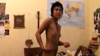 Amateur asian teen licks ass and sucks cock