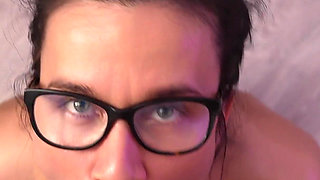 I Wear Glasses so His Cum Doesn't Get in My Eyes... I Love Sucking on That Big Cock.