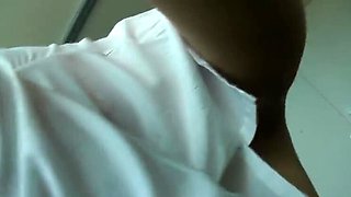 Angel The Dreamgirl gives Supreme footjob pleasure in public