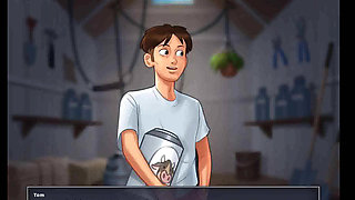 Summertime saga: cougar mature MILF seduces Younger man in her backyard ep 108