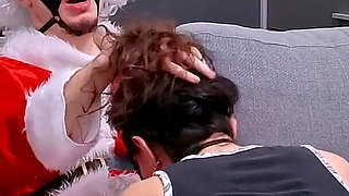 Naughty Girl Gets Spanked, Punished, and Face-fucked by Santa Claus for Masturbating on Christmas Day!