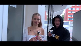 Hunt4k. blonde hotty used her gigantic natural melons to get back on her bf