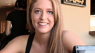 Glamour blonde babe outdoor deepthroat