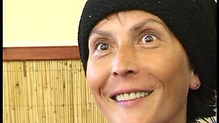 Horny gilf sucks a younger guy's cock and gets fucked