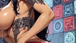 Gol Animation Busty Fantasy Brunette Shower Teasing