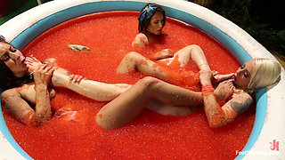 Foot Fetish, Lesbian Footing, Jello and Sploshing