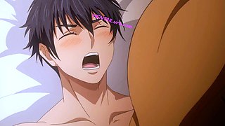 Titan dominates bride in bed after erotic anime feast