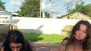 Beautiful amateur brunette lesbians at play