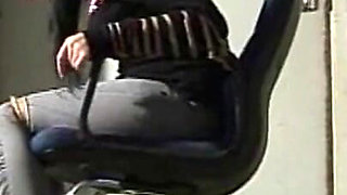Struggling Babe Chairtied Cleavegagged