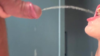 Drinking Odorous Pee From "leo Casanova", a Lot of Messy and Cum Facial Massive, Public Toilet