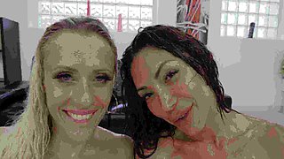Lesbian with big boobs fucks her blonde sexy GF