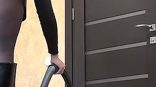 Maid Miniskirt Vacuum Seduction