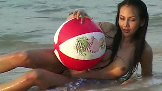 Beautiful girls beach volleyball