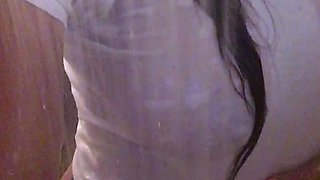 Busty brunette with big boobs rides cock