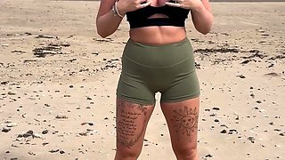 An awesome blond woman with big boobs part1