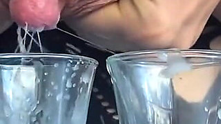 Filling Three Glasses with Fresh Breast Milk From My Full Breasts