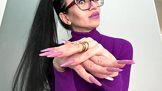 My Favourite Colors Long Nails, Lingerie and Sweater on Me