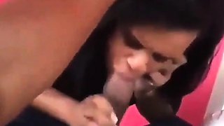 Wet and messy amateur blowjob and handjob