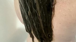 Cute curly brunette solo webcam masturbation