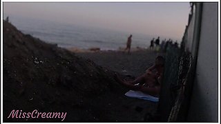 Flashing My Cock In Front Of My Stepdaughter In A Public Beach And She Helps Me Cumshot 2