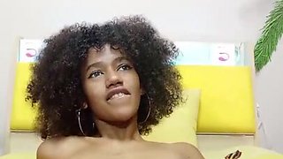 Curly Teenie With Brilliant Inborn Udders And Fur covered Gash Penetrates A Ample White Faux-cock