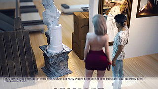 A Wife and Stepmother Real Fucking Caught by the Security Guard, What Happens Next at the Museum