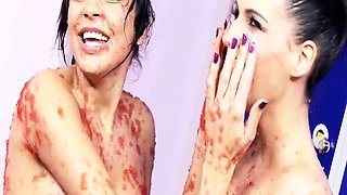 Brunette Stunners Romana Ryder and Tammie Lee with Massive Tits Fuck Each Other Passionately in Jelly