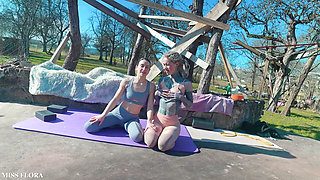 JOI Voyeur Stretching in Yogapants with Anuskatzz - English Version
