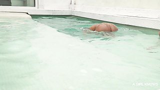 Cindy's Raunchy Lesbian Threesome Ignites Wild Poolside Heat