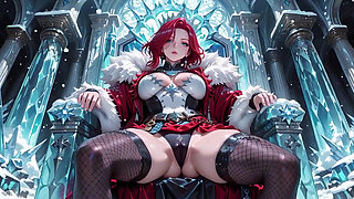 Ice Queen Unleashed! Red Hair, Icy Armor, and a Lazy Bedroom Vibe