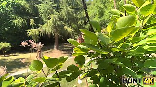 Hunt4k. aggressive outdoor sex with a bunch of sperm between a teenie and an older man