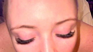 Friend's thick cock goes so smoothly in her squeezing pussy