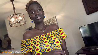 Sexy Dark Skin Ebony Rides Big White Cock POV Cowgirl To Get Booked