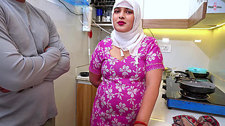 My Hijabi Muslim Stepmom Takes Help From My Teacher for Exam, Teacher Fucked Hard My Stepmom in Kitchen with Clear Hindi Audio