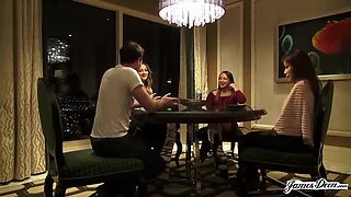 Avi Love, Bambi & Sami Parker get fucked by James Deen in a wild reverse gangbang