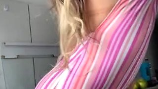 Dani Berry Strips In The Kitchen