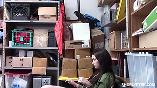 Security Guy Has to Punish Another Petite Shoplifting Slut!