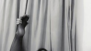 Glamour babe with big boobs masturbates in lingerie