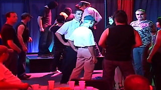 Blonde Babe Gangbanged by Horny Crowd in Wild Club Orgy