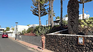 Girl Walking Fully Naked on the Street