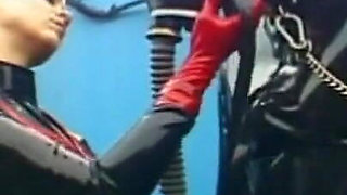 Pussy licking in gas mask humiliating